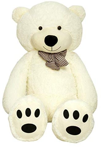 TEDBI Teddybär 160cm | Farbe Creme | Groß XXL Teddy Bear Gigant Plüschbär Stofftier Kuscheltier Plüschtier Größe XL Cremebär Teddi Bär