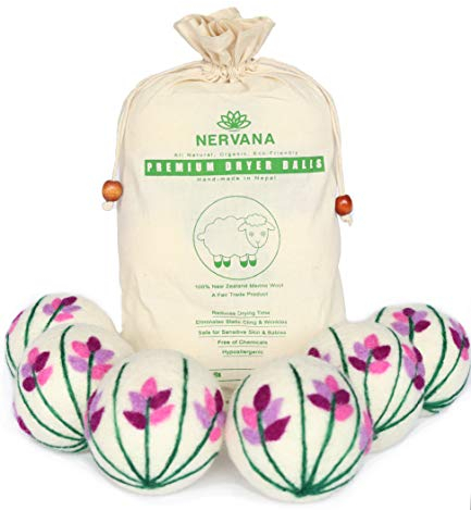 Bio-Woll-Trocknerbälle – Lavendel 6 XL Premium Qualität wiederverwendbar natürlicher Weichspüler 100% handgefertigt neuseeländische Merinowolle Lavendel