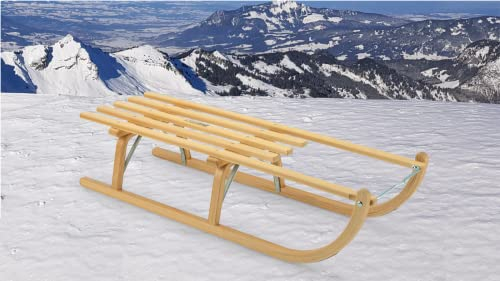 Ress Rodelschlitten Davoser Art, Holzschlitten, Schlitten aus Hartholz (Buche), rodeln, Schlittenfahren, Davos (100)
