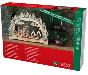 Konstsmide Holzsilhouette drehende Figuren, holzfarben, Naturfarben, 5V Innentrafo, 15 warm weiße Dioden - 3241-100