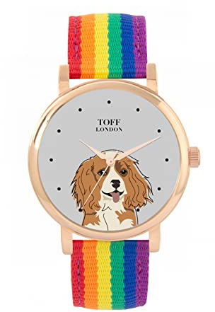 Toff London Cavlier King Charles Kopf Hund Uhr Damen 38mm Gehäuse 3atm wasserdicht Custom Designed Quarz Uhrwerk Luxus Modisch