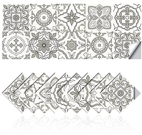 Cendray Badezimmer und Küche Fliesenaufkleber Mosaik Wasserdicht PVC Selbstklebende Dekoration Marokko Stil Einfache Küche Badezimmer Aufkleber DIY Aufkleber (20,20x20cm)