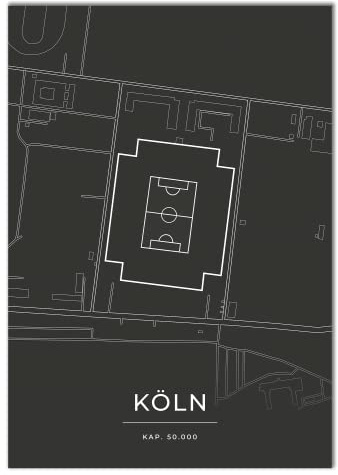 Vacentures Köln Stadion Poster - Fussballstadion-Poster - Geschenk für Fußballfans (21x30 CM (DIN A4))