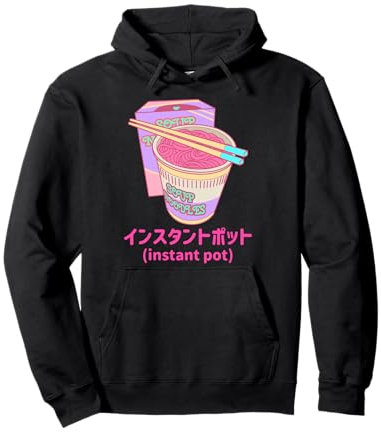 Noodles Shirt Soup Noodles Instant Pot Vaporwave Retro Style Pullover Hoodie