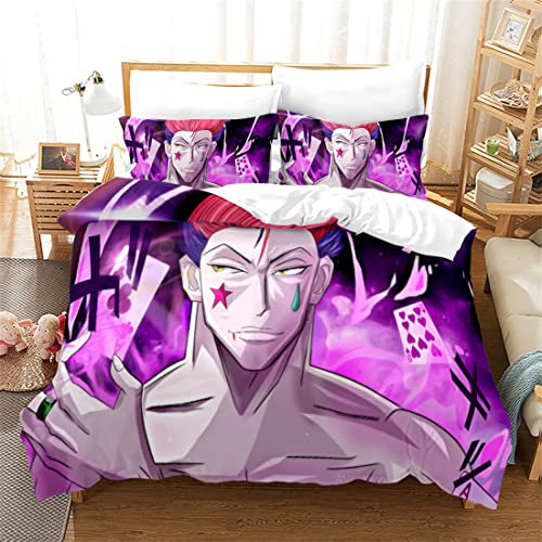 Hunter-Hisoka AnimeBettbezug-Set, Bettwäsche-Set Jungen Mädchen Teenager Erwachsene Schlafzimmer Dekor,ab-117,Super King:102x87/260*220cm