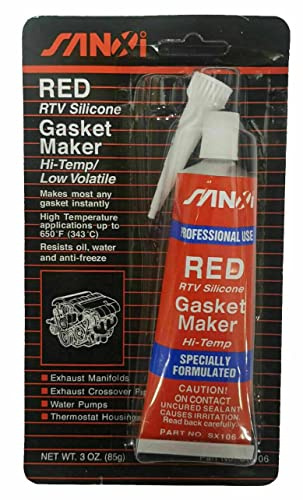 SDMAX Red RTV Silicone Instant Gasket Maker, Adhesive Sealant Tube, High-Temperature Formula, Ideal for Automotive, Metal, Exhaust Systems, Waterproof Seal, 85g