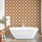 Ambesonne Retro Peel & Stick Wallpaper Home, Abstract Geometrical Stripes with Curves in Colorful Design Sixties Seventies Style, Self-Adhesive Living Room Kitchen, 33 cm x 90 cm, Brown Orange Rose