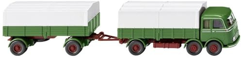 Wiking 042905 Pritschenhängerzug, grasgrün Spur H0 1:87 Kein Kinderspielzeug!