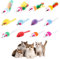 12 Pieces Cat Mice Toys Wee Kitten Mice Rattle Small Mouse Catnip Toys with Feather Tail Furry Interactive Cat Toy Mixed Pack Cat Plush Mouse Toy for Indoor Outdoor