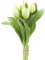 mucplants künstliche Tulpen Tulpenbündel mit 4 Tulpen und 3 Tulpenknospen real Touch (Creme-weiß)