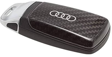 Audi 8W60712083Q0 Schlüsselblende Cover Carbon, mit Ringe Logo, nur für Schlüssel 4M0959754 8W0959754 8S0959754 mit Chromspange