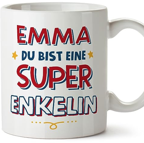 Mugffins Tassen Personalisieren mit Spruch für ENKELIN - Auf Deutsch - Du Bist Super - 11 oz / 330 ml - Individuell Anpassbar Geschenk