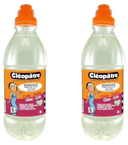 Cleopatre Bastelkleber Stark, Lösungsmittelfrei, Besteht Aus Wasser Und Pva, Transparent, 500 G (Packung mit 2)