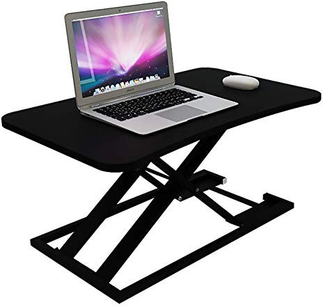 Ergonomic Laptop Stand with Adjustable Height & Deep Keyboard Tray - Portable Folding Computer Desk Converter for Stand Up Workstation - Riser for Desk - Enhance Productivity & Comfort