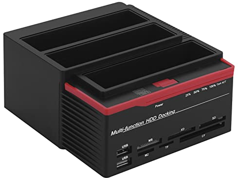 Estación de Acoplamiento HDD, 2,5 Pulgadas, 3,5 Pulgadas, DualBay USB 3,0, Estación de Acoplamiento de Disco Duro SAta, Lector HUB de Clonación sin Conexión (Enchufe de la UE)