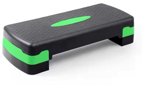 KARAN KING Fitness Stepper for Home & Gym, Cardio, Weights, Yoga, Workout – Adjustable 2 Step Level Heights (10,15 cm) – Perfect Equipment Accessory Set for Fitness Routines (Green)