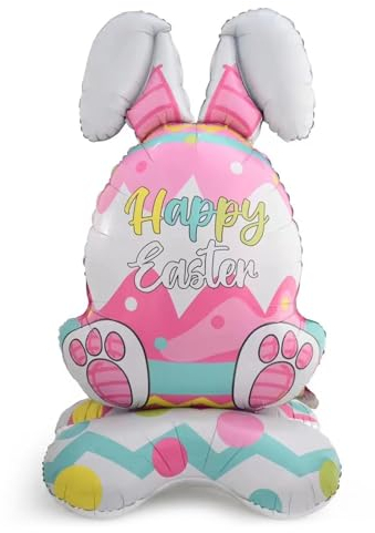 ALEGRE® Ostern Kaninchen Folienballon,58 Zoll XXL Hase Luftballons Geburtstag Deko,Ostern Kindergeburtstag Deko Folienballons,Helium Ballons für Hasen Thema Geburtstag Party Deko,Dschungel Baby Shower