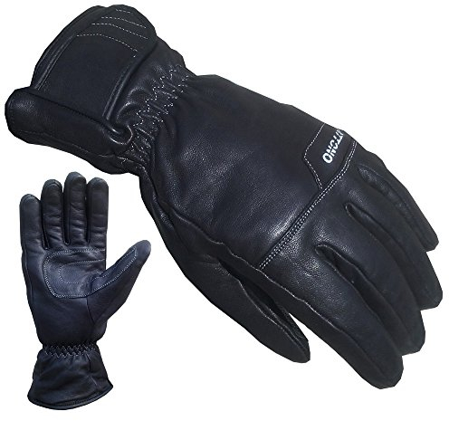 ATTONO Skihandschuhe Leder Ski Winterhandschuhe weiche Winter Lederhandschuhe (9/L)