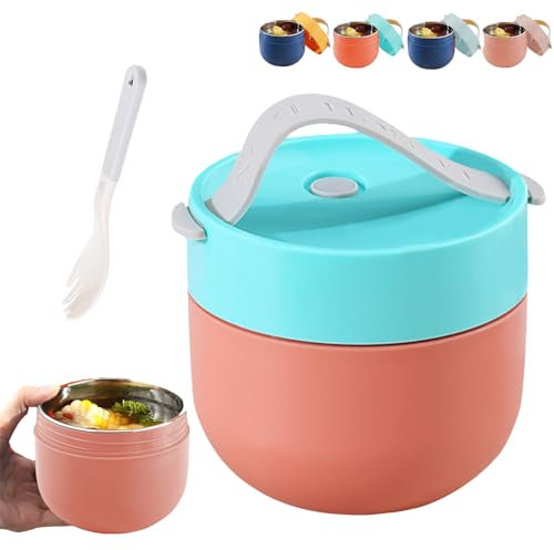 Avec cuillère, gobelet à yaourt et muesli à emporter - 600 ml - Gobelet à yaourt à emporter - Cornflakes to Go - Bol à céréales - Boîte à petit-déjeuner - Gobelet à yaourt à emporter (1 vert)