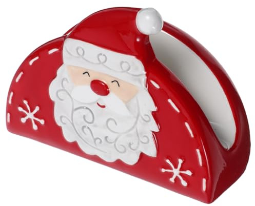 Cabilock Keramik-Weihnachtsmann Weihnachts-Serviettenhalter Weihnachts-Roter Zwerg Taschentuchspender Handtuch-Papier-Aufbewahrung Organizer Schreibtisch-Serviettenständer Ständer Für