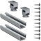 Fischer 571965 Lot de 2 panneaux solaires métalliques + 10 vis + 2 pinces PMU, pour fixation de panneaux solaires photovoltaïques avec orientation horizontale