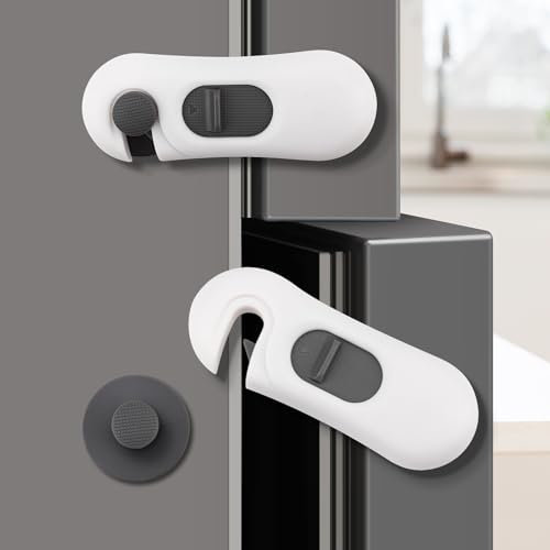 10 Pack Cupboard Locks for Children, Cabinet Locks for Babies and Child Safety Childproof Refrigerator Lock Strong Adhesive Baby Proofing Locks for Kitchen Cabinets Drawer Door Fridge
