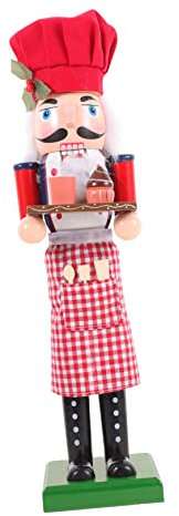 Cabilock Bäckerpuppe Nussknacker-Soldat bunt Baker Desktop Nussknacker Bäcker Koch weihnachtsdeko küchendekoration Ornament Puppen funktionierender Nussknacker Feiertag Nussknacker Stoff