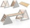 COSTWAY Wooden Climbing Frame, Indoor Toddler Montessori Climber Toy with Ramp, Promote Motor Skills, Kids Triangle Ladder for Kindergarten Home Use