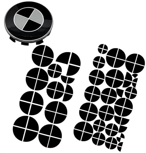 3M 2080 Emblem Aufkleber passend für BMW Logo - 120 TLG. Set für alle Embleme am Auto Sticker (Schwarz Glänzend)