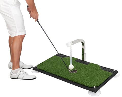 Alnemy Golf Swing Trainer,Golf Training Equipment with 5 Adjustable Height,Golf Swing Practice Mat Training Aid,Golf Swing and Hitting Trainer for Beginner