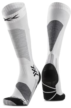 X-Socks Ski Discover OTC Womens Skiing Socks - High-Performance, optimaler Komfort, verbesserter Schutz und hervorragende Passform für ein unvergleichliches Skierlebnis - Weiß/Grau, 35-36
