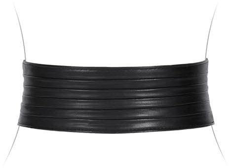 VONMELLI Breiter Gürtel Damen, Elastischer Taillengürtel Damen für Kleider Vintage Mode Dehnbarer Korsettgürtel Cinch Gürtel Schwarz Passend für Taillenumfang 90-99cm