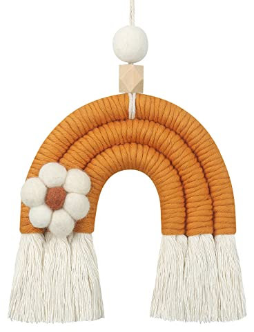 Nordic Rainbow Wanddekoration für Schlafzimmer, Kinderzimmer, Babyzimmer, Kinderzimmer, buntes Tapisserie-Seil, gewebter Wandbehang