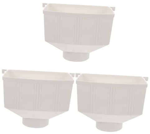 Angoily 3St PVC-Regeneimer dachrinnen ablauf regenspeicher Regenwassernutzung Regenabflussrohr regenwassersammler Regenketten im Freien Regenwasserableitung Dachrinnenzubehör Plastik Weiß