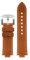 KAXSFE 24 x 12 mm konvex, kompatibel mit ORIS AQUIS Vintage-Armband aus echtem Leder und Rindsleder 733 7730 7740, Herren-Uhrenarmband, braun-blaue Armbänder(Brown rice line sk)