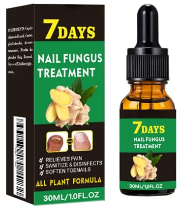Ginger Nail Treatment - 7 Days Nail Fungus Treatment for Toenail & Fingernails，Natural Antifungal Formula for Nail Care, Support & Relief from Toenail Fungus, Fast-Acting, Long-Lasting Result (Green)