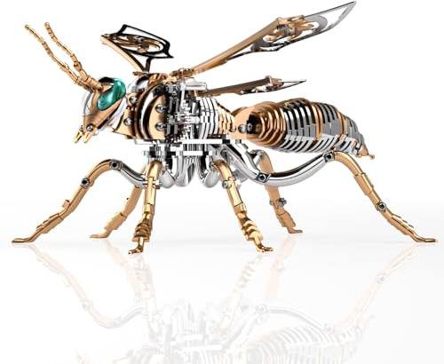 UKSP.LONGPIN Bumblebee 3D Metal Puzzle for Adult-Brain Teaser Jigsaw/Bird Mantel、Credenza Decor Pieces/Erector Sets/Brass Statue Blocks/Toys for Treating ADHD, Gift for Autistic Teenager (Rose-Gold)