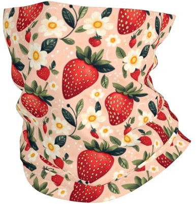 Röhrenschal Erdbeeren Elegante Blüten Funktionstücher Multifunktion Multifunktionstuch Ski Schlauchschal Für Camping Klettern Wandern 25X50 cm