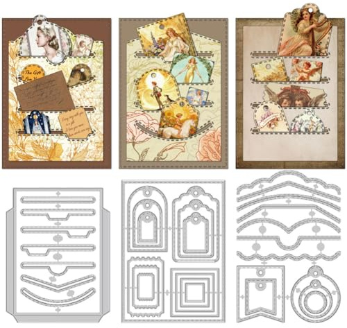 DELORIGIN Stanzformen Für 4 Lagige Taschenbeutel Etiketten Kartenherstellung Stanzschablone Kohlenstoffstahl Stanzformen Karten Scrapbooking Prägevorlagen Für Papierbastelalben Einladungen