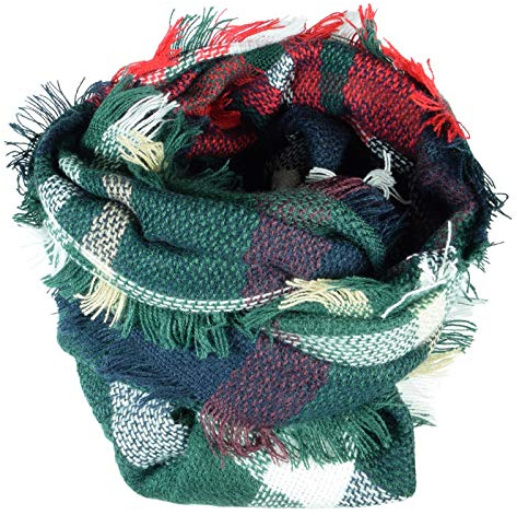 cosey – Bunter Schlauchschal (Loop-Schal), Grün in XL Größe