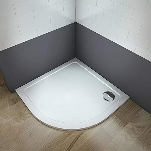 Plato de Ducha Semicircular Antideslizante Gelcoat Blanco Extraplano AICA 90x90 CM