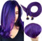 RUNATURE Extensions Echthaar Bondings Lila 45cm Bunte Echthaar Extensions Bondings Lila Extensions Echthaar U Tip Glatt Haarverlängerung 18 Zoll 25g #Purple