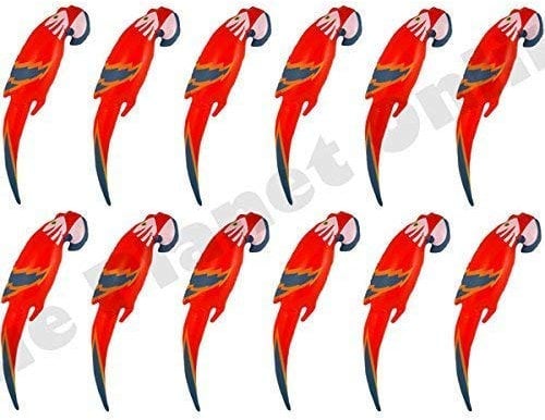 2 X HENBRANDT Pack of 12 - Inflatable 48cm Parrot Pirate Hawaiian Fancy Dress