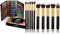 FantasyDay® 120 Farben Hochpigmentierte Warme Natürliche Langlebig Schimmer Lidschatten Palette mit 10 Hochwertiger Augenpinsel Pinselset - Charming Eyeshadow Palette Augenschatten Beauty Makeup Kit