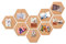 Coriver Paquet de 12 panneaux de liège, tableau d'affichage autocollant, tableaux d'affichage muraux hexagonaux avec broches 80 pièces pour suspension de photos, mémo de bureau de décoration