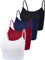 Bauchfreies Tank-Top, ärmellos, Racerback-Design, Baumwolle, für Damen, 4 Stück - - Groß