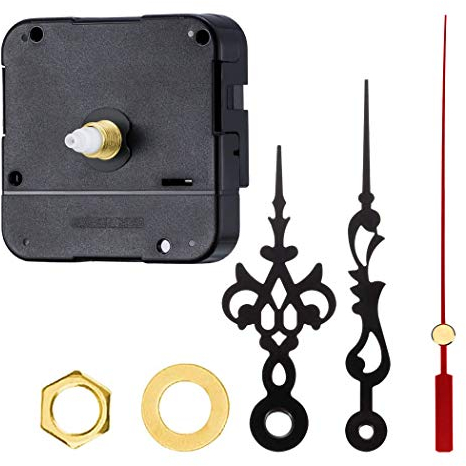 Deolven Uhrwerk: Quarz-Uhrwerk, Langer Baum mit hohem Drehmoment, mit 2 Paar verschiedenen Händen, 5 mm, maximale Dicke des Zifferblatts 11 mm, Gesamtlänge: Schwarz