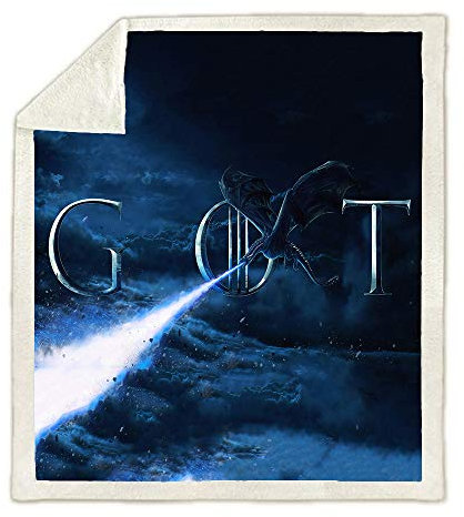 NICHIYO Game of Thrones Decke, Cartoon und Animation Fleecedecke für Erwachsene und Kinder, 100% Mikrofaser, für Schlafsofa und Sofa (13.100cmx140cm)