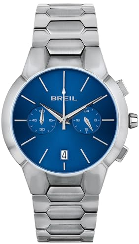 Breil Uhr Herren New ONE Ziffernblatt BLAU Bewegung Chrono Quartz e Bracelet Stahl Silber TW1885