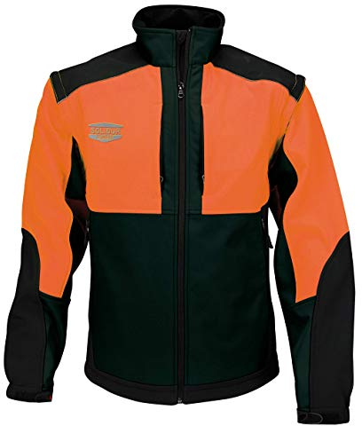 Solidur WODAOR - Woda Softshell Jacke mit abnehmbaren Ärmeln - Außergewöhnlicher Komfort und Schutz - Größe L - Orange